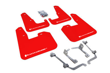 Rally Armor 08-11 Subaru STI (Hatch Only) / 11-14 WRX (Hatch Only) Red UR Mud Flap w/White Logo - MF15-UR-RD/WH