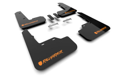 Rally Armor Black UR Mud Flap Altered Font Orange Logo for 2022+ Subaru WRX - MF92-UR-BLK/OR-X