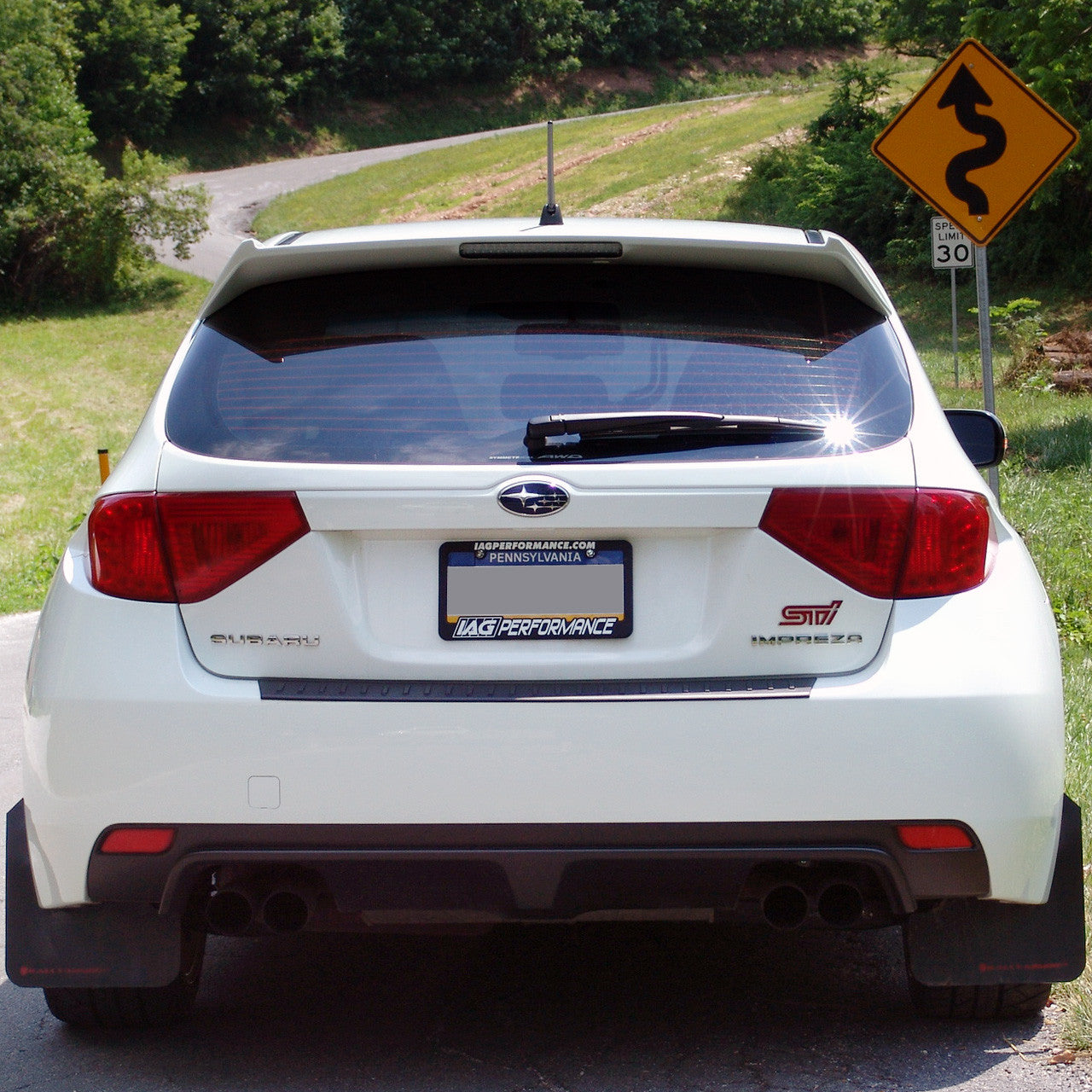 IAG RockBlocker Red Tail Light Overlay Film Kit for 08-14 WRX & STI Hatchback - Angle 2