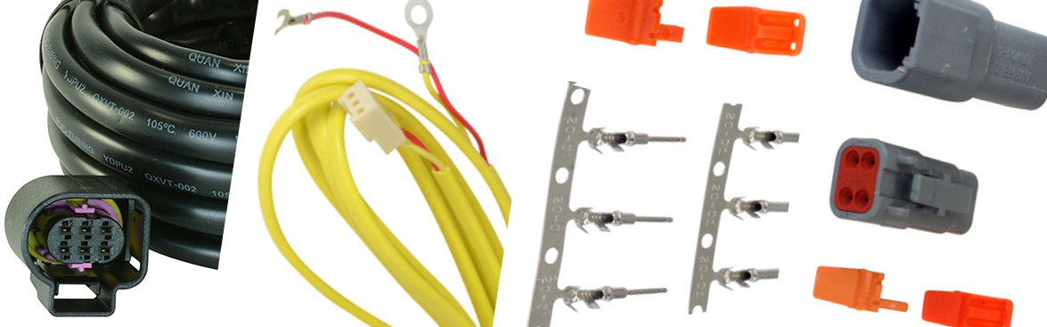 Photo collage of various wiring connectors.