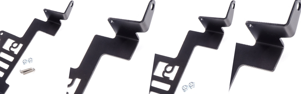 Photo collage of ECU mounting kit.