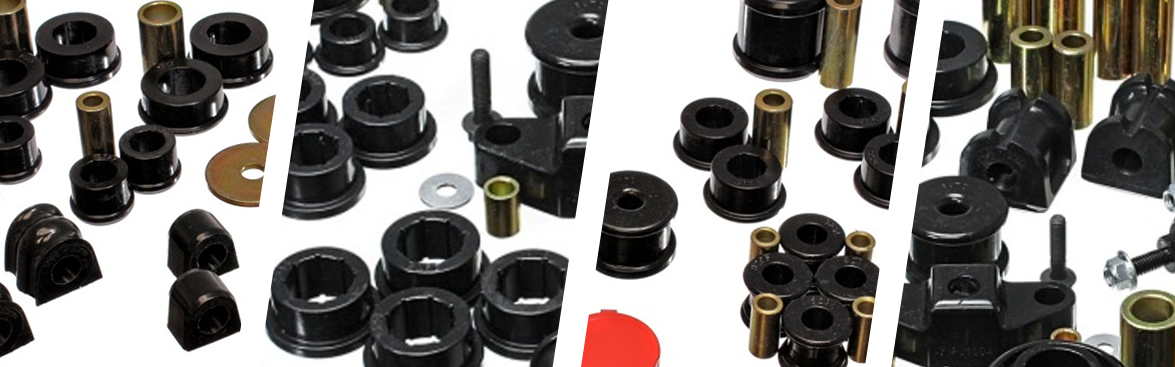 Photo collage of automotive bushings.