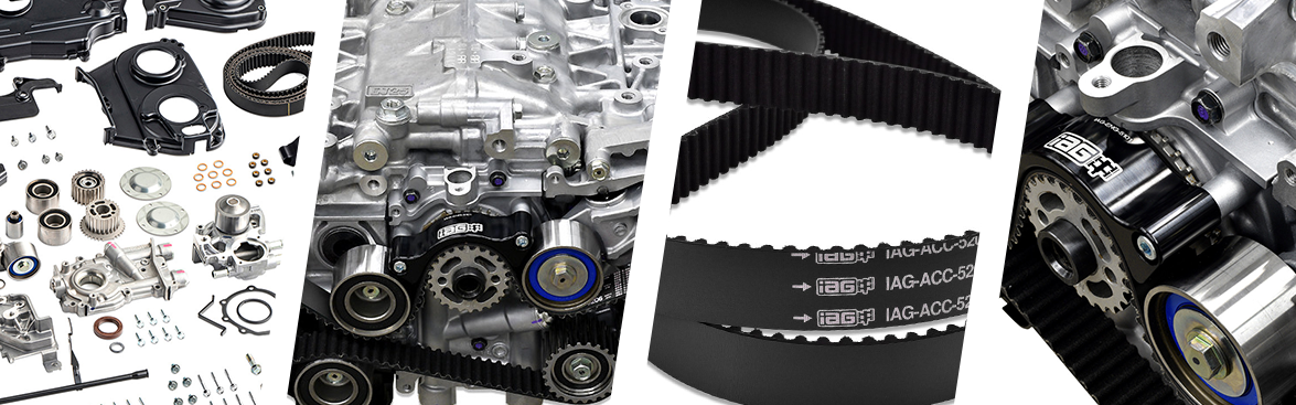 Photo collage of engine assembly parts