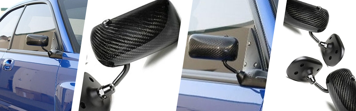 Photo collage of side mirrors for Subarus.