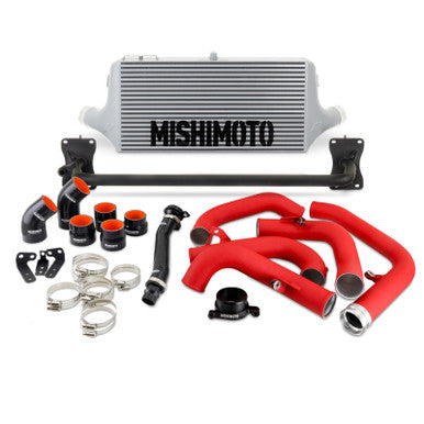 Mishimoto Performance Front-Mount Intercooler Kit For 2022+ Subaru WRX - Silver/Red Hoses - MMINT-WRX-22SLRD