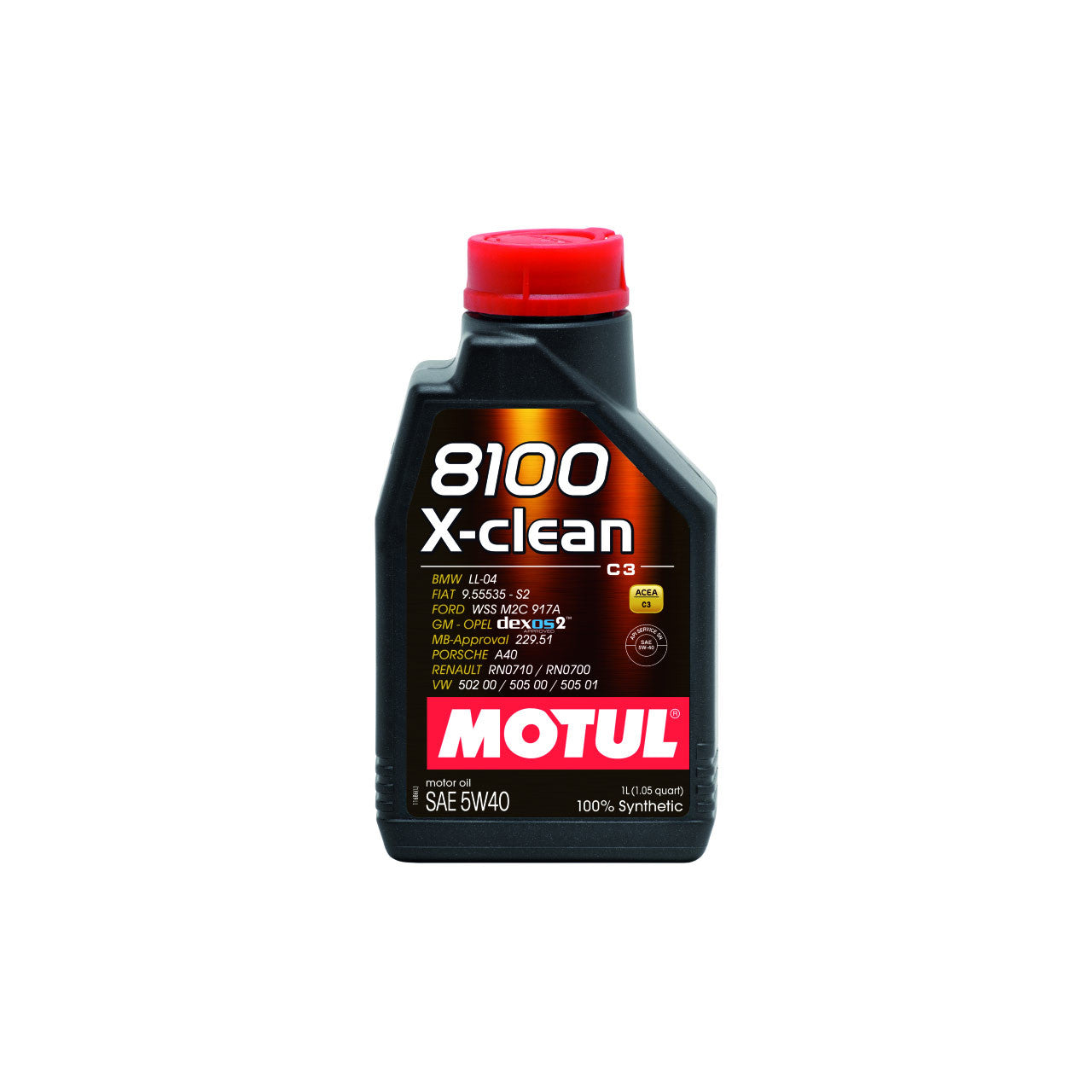 Motul 8100 5W40 X-CLEAN C3 Synthetic Engine Oil - 1L