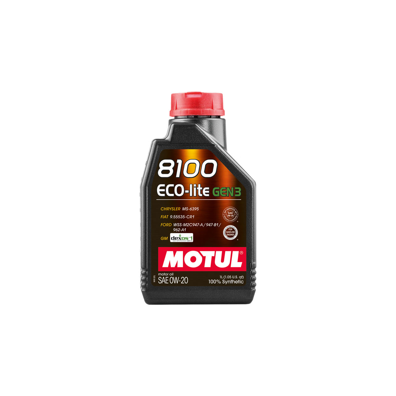 MOTUL 8100 0W20 Eco-Lite Gen3 100% Synthetic Motor Oil 1L