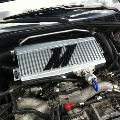 Mishimoto Subaru 02-07 WRX/04-07 STi Top-Mount Intercooler Kit - Silver/Black Hoses - Not For iRHD - MMTMIC-WRX-01SLBK - Installed