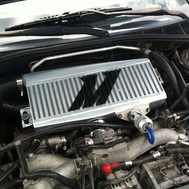 Mishimoto Subaru 02-07 WRX/04-07 STi Top-Mount Intercooler Kit - Powder Coated Black & Black Hoses - MMTMIC-WRX-01BKBK - Installed