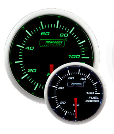 Prosport 52mm Green/White Fuel Pressure Gauge