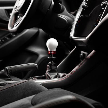 COBB Subaru 6-Speed Weighted COBB Shift Knob - White w/ Black and Red Collar - 213360-W - Installed 3