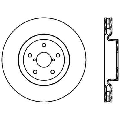 Stoptech Front High Carbon CRYO-STOP Rotor For 2005-07 Subaru Impreza WRX Sti - 125.47022CRY - Technical Drawing
