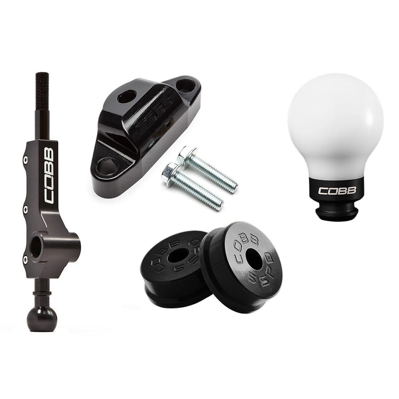 COBB Stage 1+ Drivetrain Package For 2002-07 Subaru WRX 5MT w/Factory Short Shift - White w/ Stealth Black
