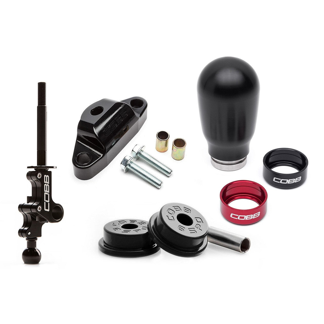 COBB Stage 1+ Drivetrain Package (Tall Weighted Knob) For 2004-21 Subaru STI - Black