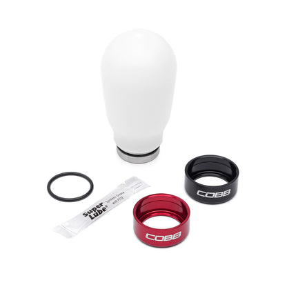 COBB Stage 1+ Drivetrain Package (Tall Weighted Knob) For 2004-21 Subaru STI - White - Knob Layout