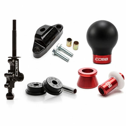 COBB Stage 2+ Drivetrain Package w/Weighted Black Knob + White/Race Red Lockout For 2004-21 Subaru STI