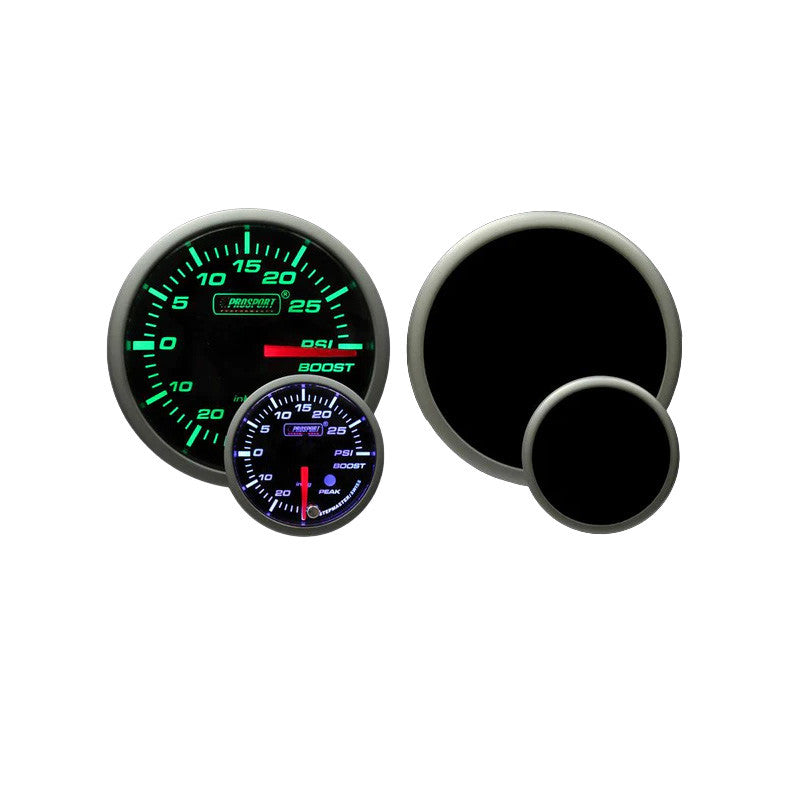 Prosport 52mm Green/White Premium Electric Boost gauge