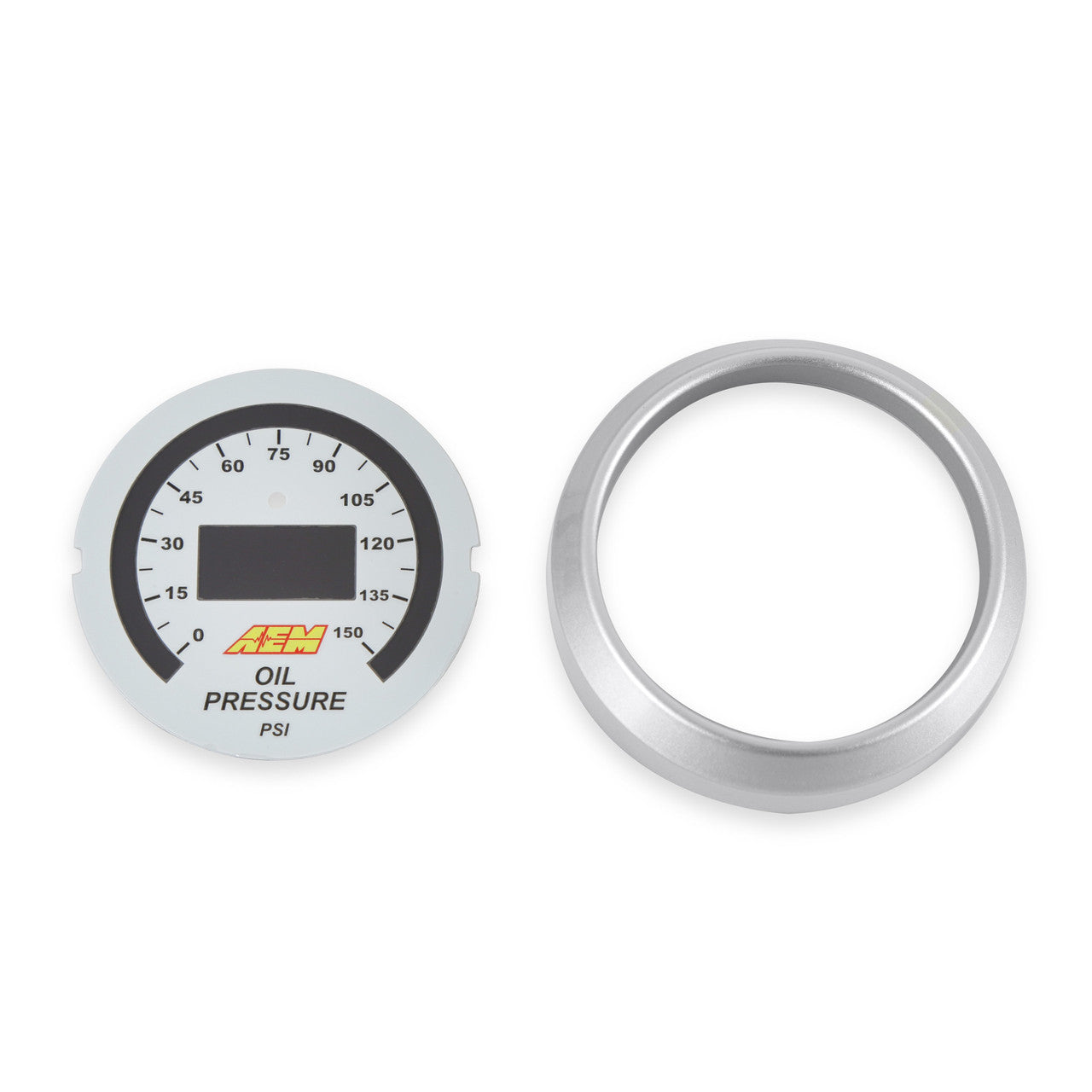 AEM Digital Display Oil Pressure Gauge - Silver Face