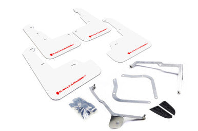 Rally Armor 15-21 Subaru WRX/STI White UR Mud Flap w/Red Logo - MF32-UR-WH/RD