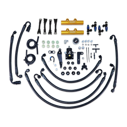 IAG PTFE Flex Fuel System Kit w/ FIC Injectors, Aeromotive FPR, IAG Fuel Rails for 08-14 WRX, 08-21 STI