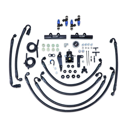 IAG PTFE Flex Fuel System Kit w/ FIC Injectors, Aeromotive FPR, IAG Fuel Rails for 08-14 WRX, 08-21 STI