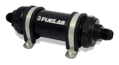 Fuelab 828 In-Line Fuel Filter Long -6AN In/Out 100 Micron Stainless - Black - 82821-1 - Primary
