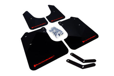Rally Armor 08-10 Subaru WRX / 08-11 Impreza 2.5i (Hatch/Sedan) Black UR Mud Flap w/White Logo - MF6-UR-BLK/WH