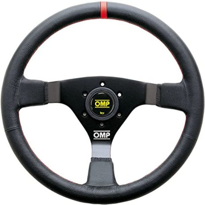 OMP WRC Steering Wheel Black/Red Leather - OD0-1980-073