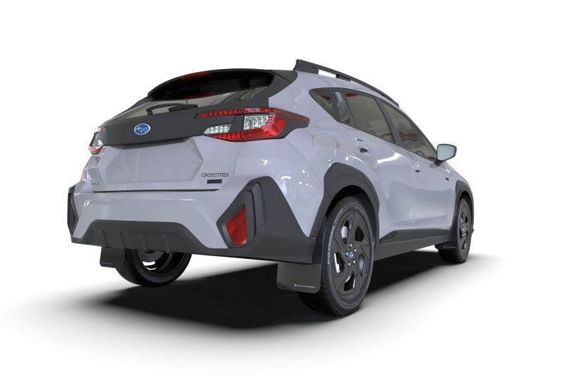 Rally Armor 2024 Subaru Crosstrek Black UR Mud Flap White Logo - Installed 2