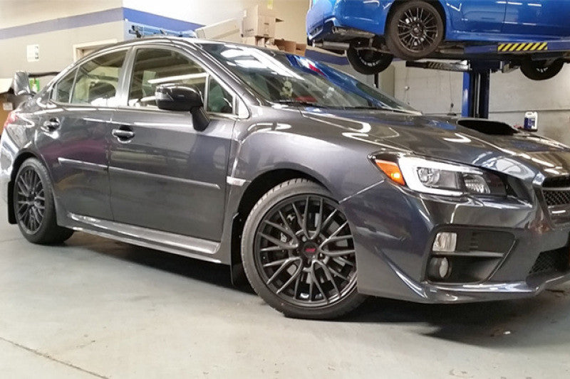 Rally Armor 15-21 Subaru WRX/STI (Sedan ONLY) White UR Mud Flap w/ Black Logo -  - Installed 12