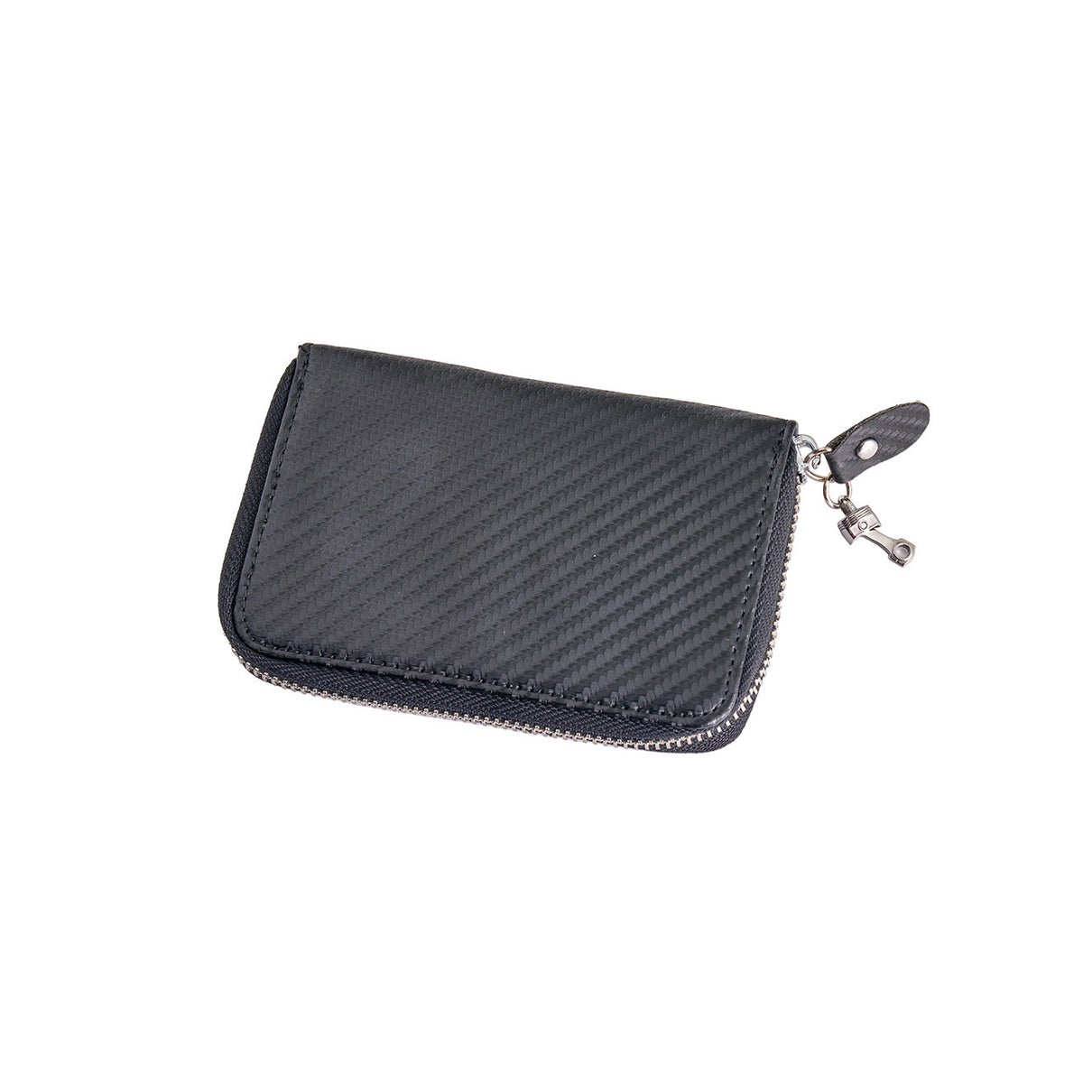 Carbon Fiber Wallet w/ Zipper Pull (Piston) - Back