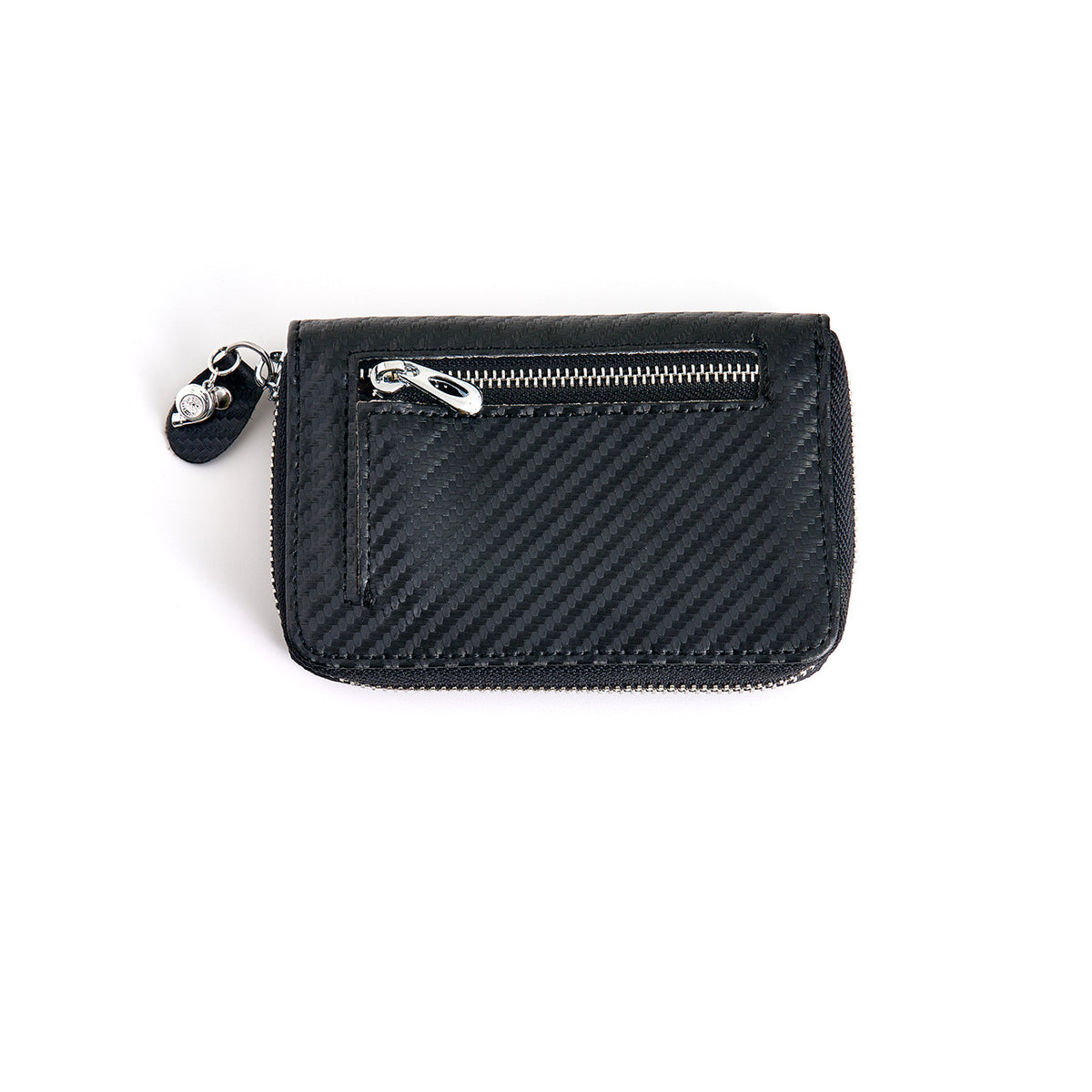 Carbon Fiber Wallet w/ Zipper Pull (Turbo) - Angle