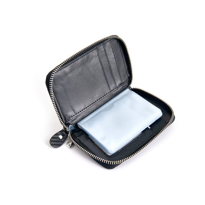 Carbon Fiber Wallet w/ Zipper Pull (Turbo) - Open 2