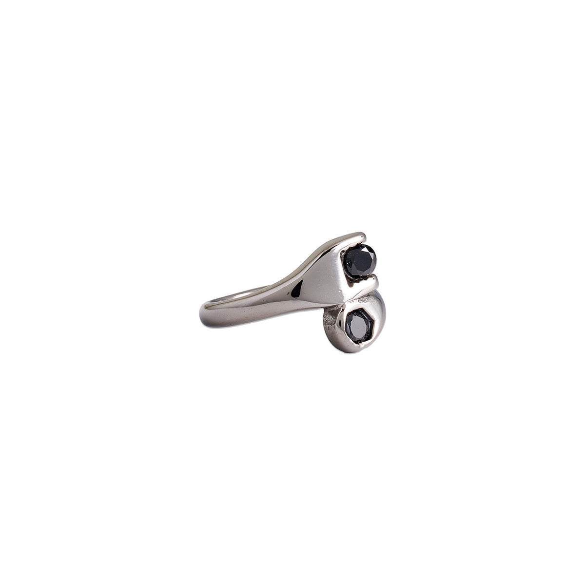 Garage Girls Jewelry Crystal Wrench Rings - Black