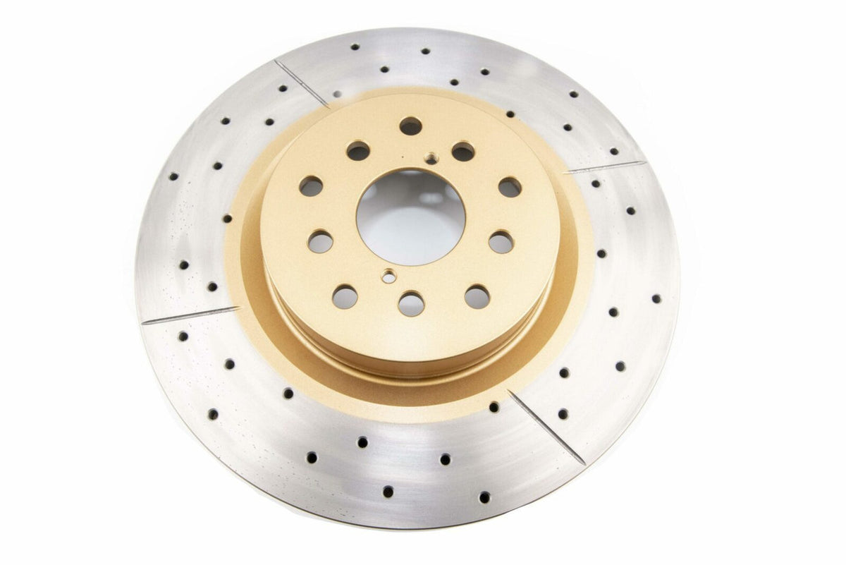 DBA Rear Street Series XGold Dual- Drilled Brake Rotor For 2008-14 Subaru WRX, 08-17 WRX STI