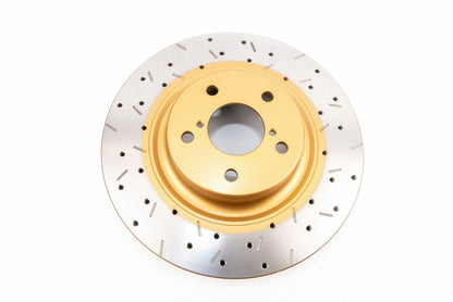 DBA Front 4000 Series XS Gold Drilled & Slotted Brake Rotor For 2006-14 Subaru WRX, 13-25 BRZ