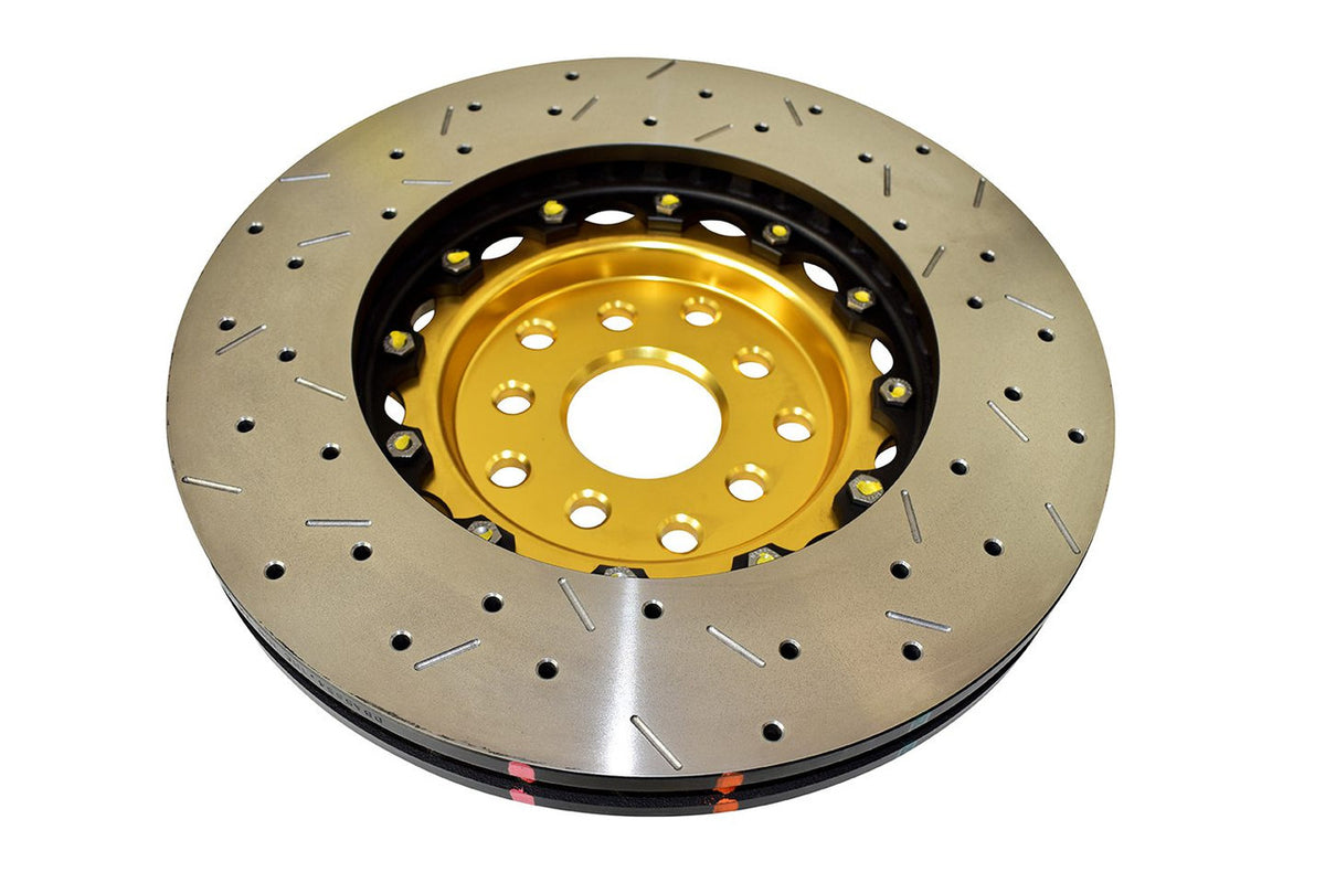 DBA Front 5000 Series XS Drilled & Slotted Brake Rotor For 2004-17 Subaru WRX STI, 17-20 BRZ w/ Brembo Kit (Perf Pkg) - Back
