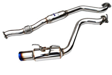 Invidia N1 3" Single Exit Street Cat Back Exhaust With Resonator and Titanium Tip For 2008-14 Subaru WRX Hatchback - HS08SW5GTT