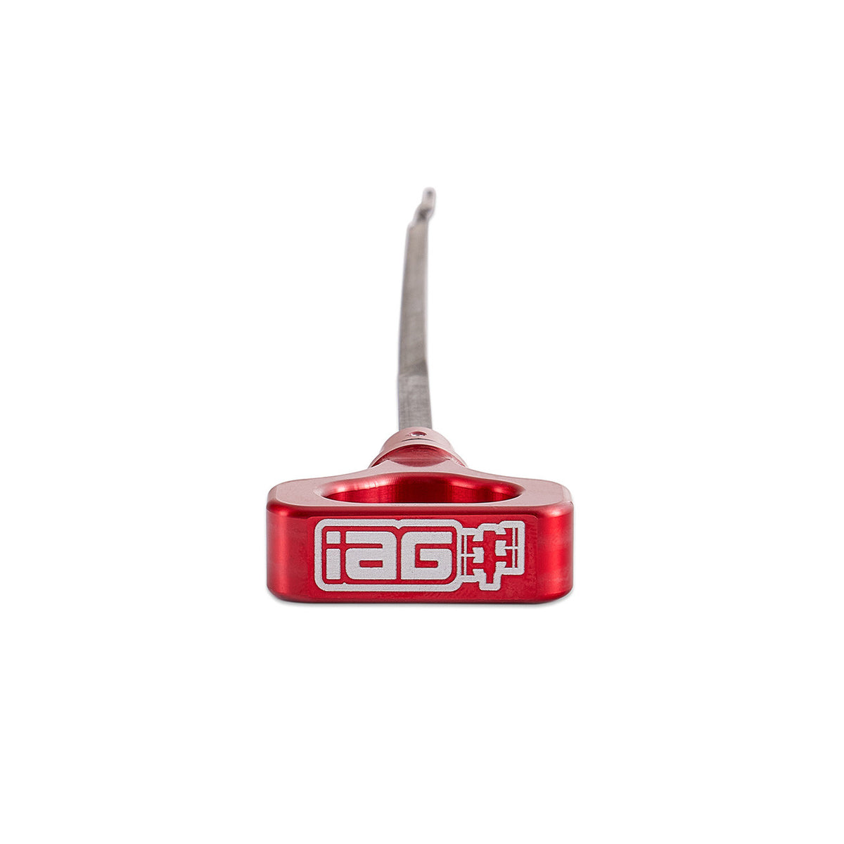 IAG Dipstick With Billet Anodized Handle For 2022+ WRX, 2019+ Ascent, 2024+ Outback & Legacy 2.4L - Red Angle 2