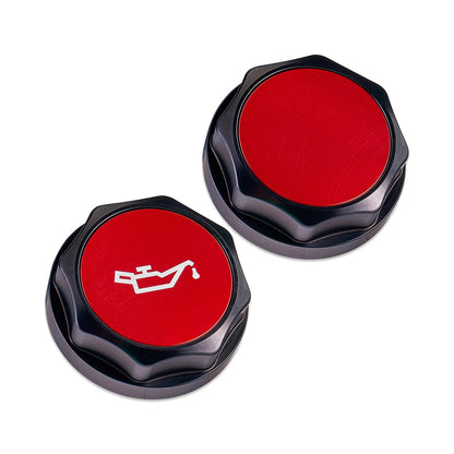 IAG Revolve Engine Oil Fill Cap w/ Anodized Color Accent - Cap Red