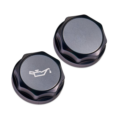 IAG Revolve Engine Oil Fill Cap w/ Anodized Color Accent - Cap Silver