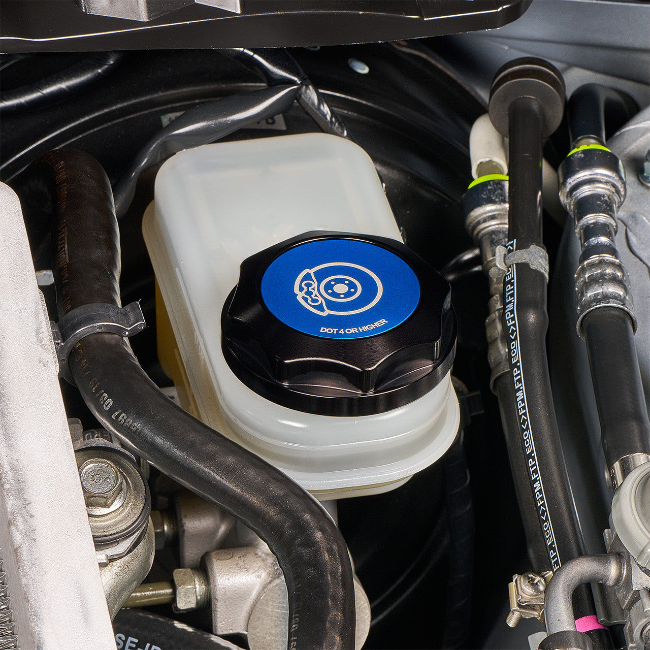 IAG Revolve Brake Fluid Reservoir Cap w/ Anodized Color Accent - Installed 1