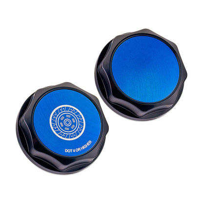IAG Revolve Clutch Fluid Reservoir Cap w/ Anodized Color Accent for WRX STI - Blue