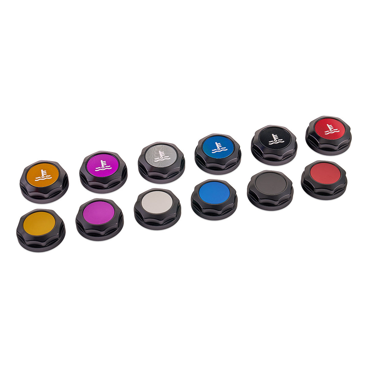 IAG Revolve Coolant Reservoir Cap w/ Anodized Color Accent for 02-26 WRX, 04-21 STI, 05-09 LGT, 04-08 FXT, 13-26 BRZ