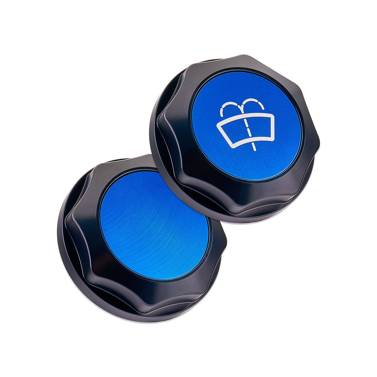 IAG Revolve Washer Fluid Reservoir Cap w/ Anodized Color Accent for 02-21 WRX, 04-21 STI, 05-09 LGT, 04-08 FXT - Blue