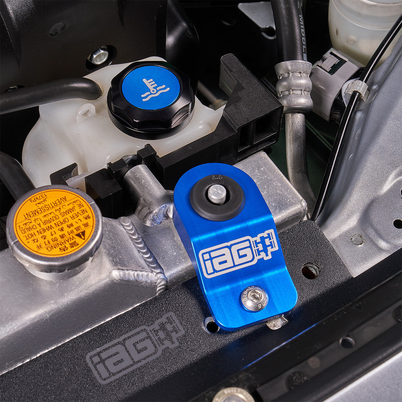 IAG Radiator Stays For 2002-07 Subaru WRX, 04-07 STI, 02-07 Impreza, 02-07 Outback - Installed 2