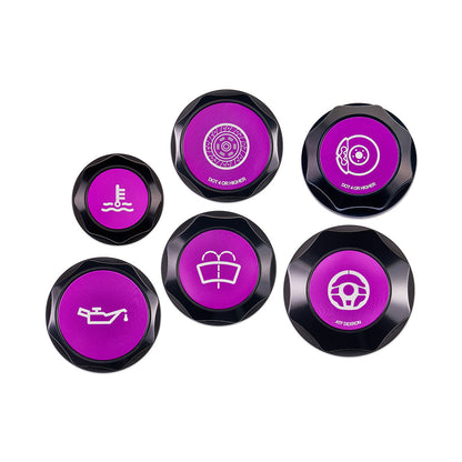 IAG Revolve Engine Bay Dress-Up Cap Kit for 02-07 WRX, 04-07 STI, 04-08 FXT - Purple Front Set