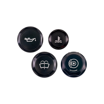 IAG Revolve Engine Bay Dress-Up Cap Kit for 15-21 WRX - Black Set Front