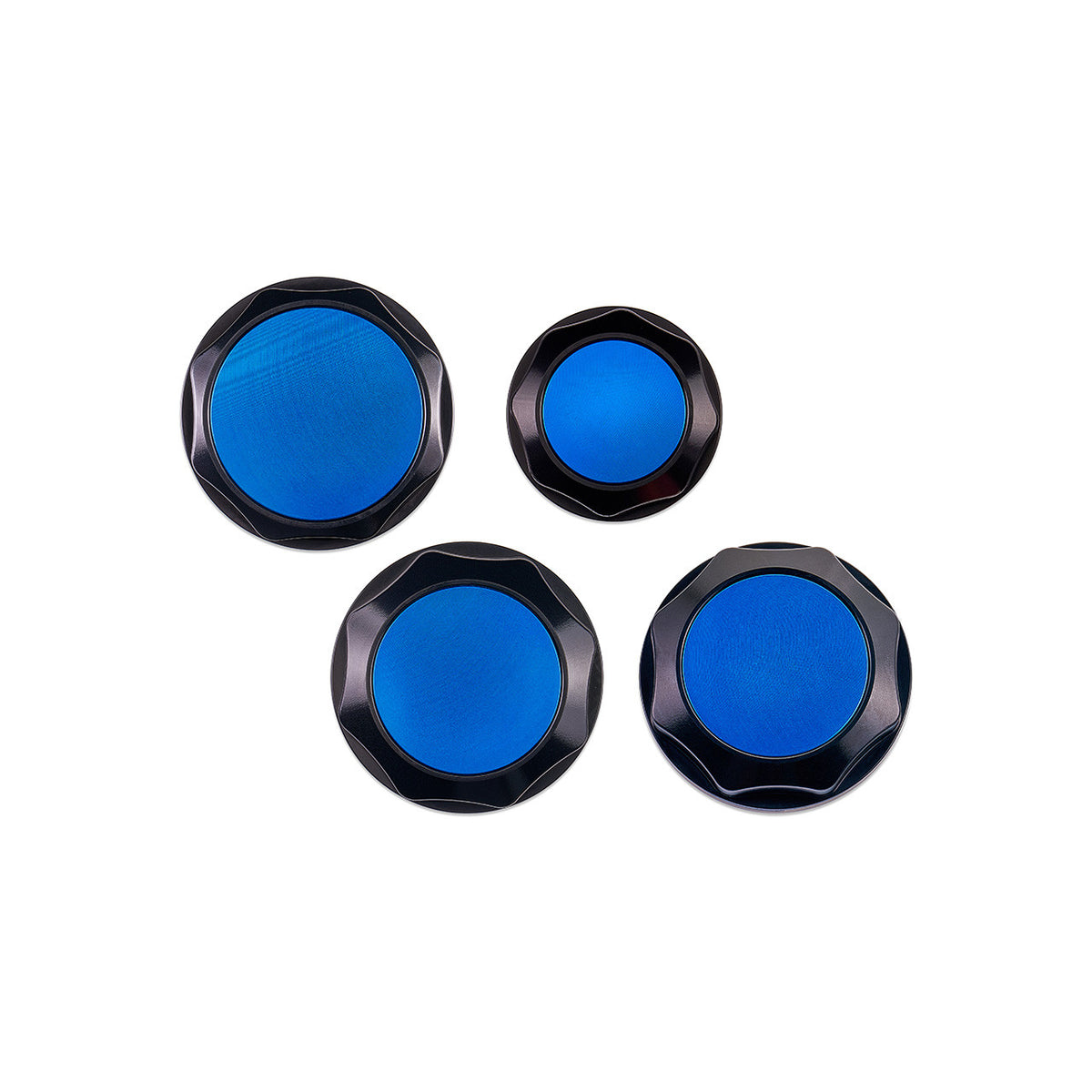 IAG Revolve Engine Bay Dress-Up Cap Kit for 15-21 WRX - Blue Set Back