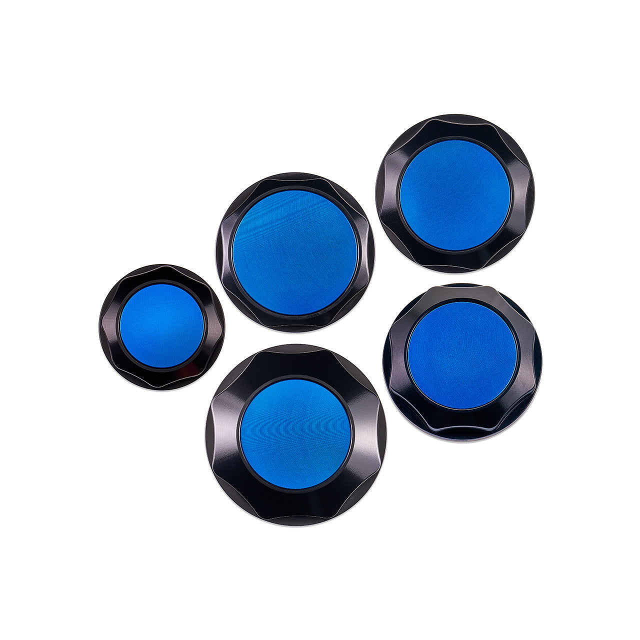 IAG Revolve Engine Bay Dress-Up Cap Kit for 15-21 STI - Blue Set Back